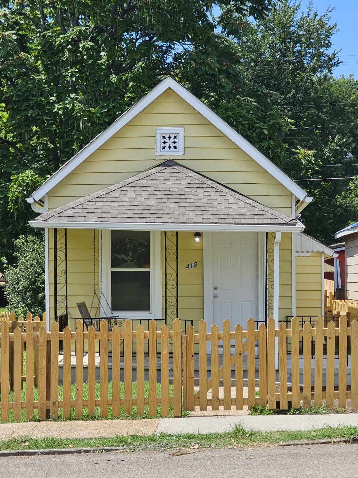 Straight-on front exterior at 413 East Anderson
