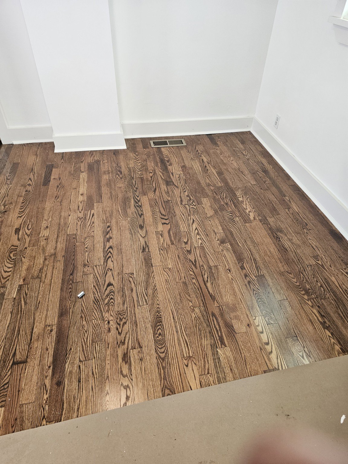 Detailed view of refinished original hardwood flooring